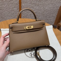 에르메스 Hermes Mini Kelly 19cm Epsom 3G Alezan/gold