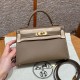 에르메스 Hermes Mini Kelly 19cm Epsom 18 Etoupe/gold