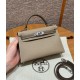 에르메스 Hermes Mini Kelly 19cm Epsom 81 Girs Tourerlle and 18 Etoupe/silver