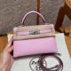 에르메스 Hermes Mini Kelly 19cm Epsom X9 mauve/silver