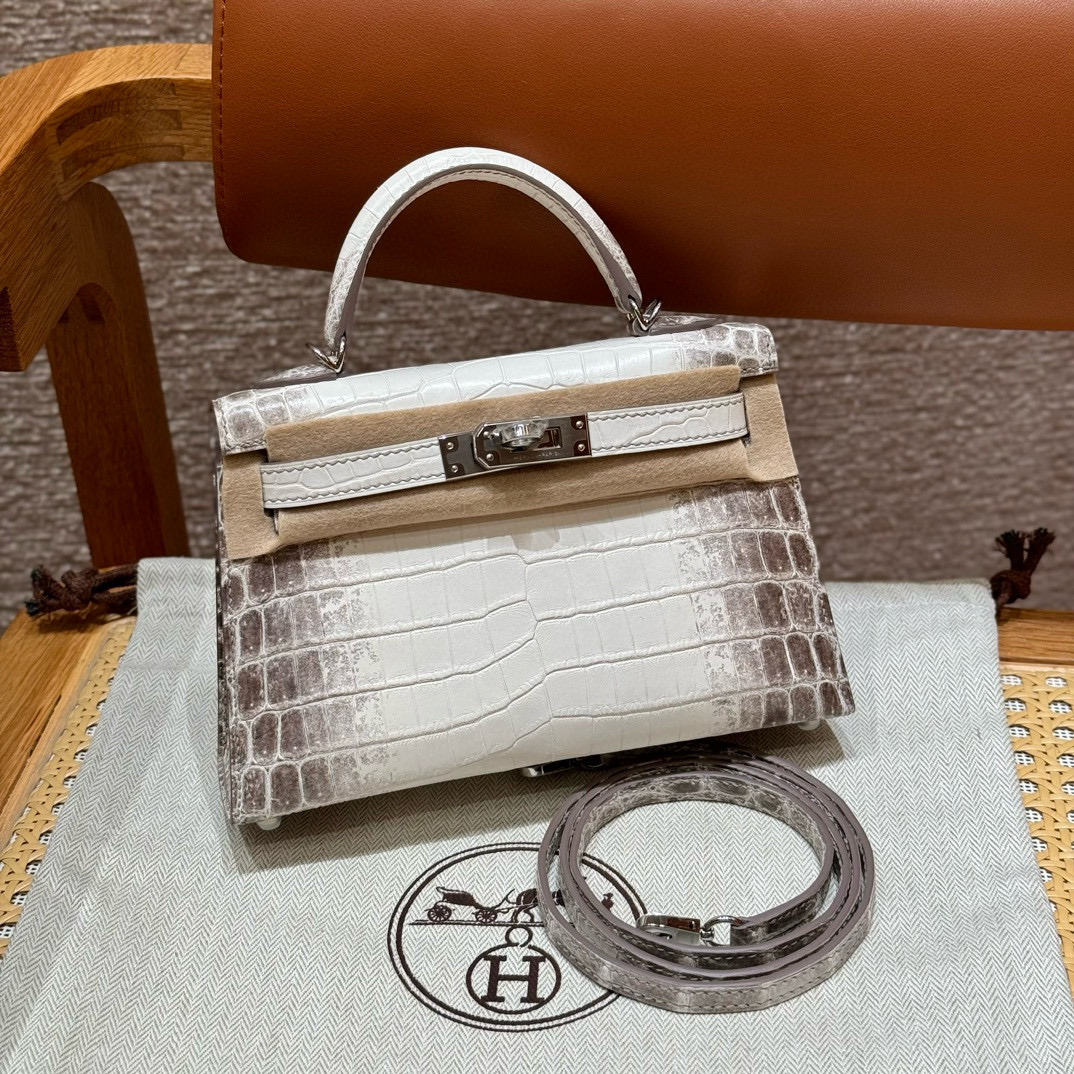 에르메스 Hermes Mini Kelly 19cm Niloticus Himalaya/silver