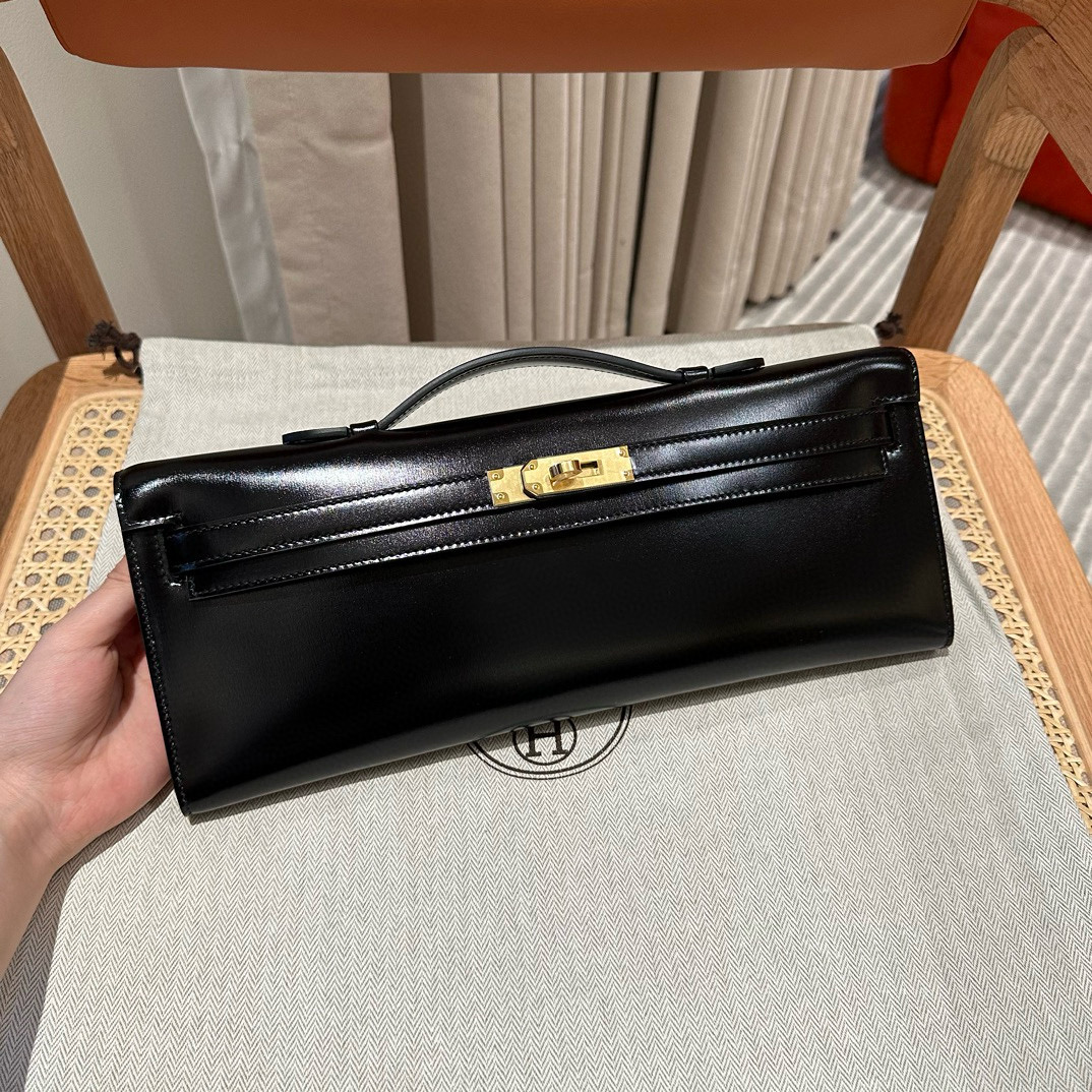 에르메스 Hermes Kelly cut 31cm Box 89 noir/gold