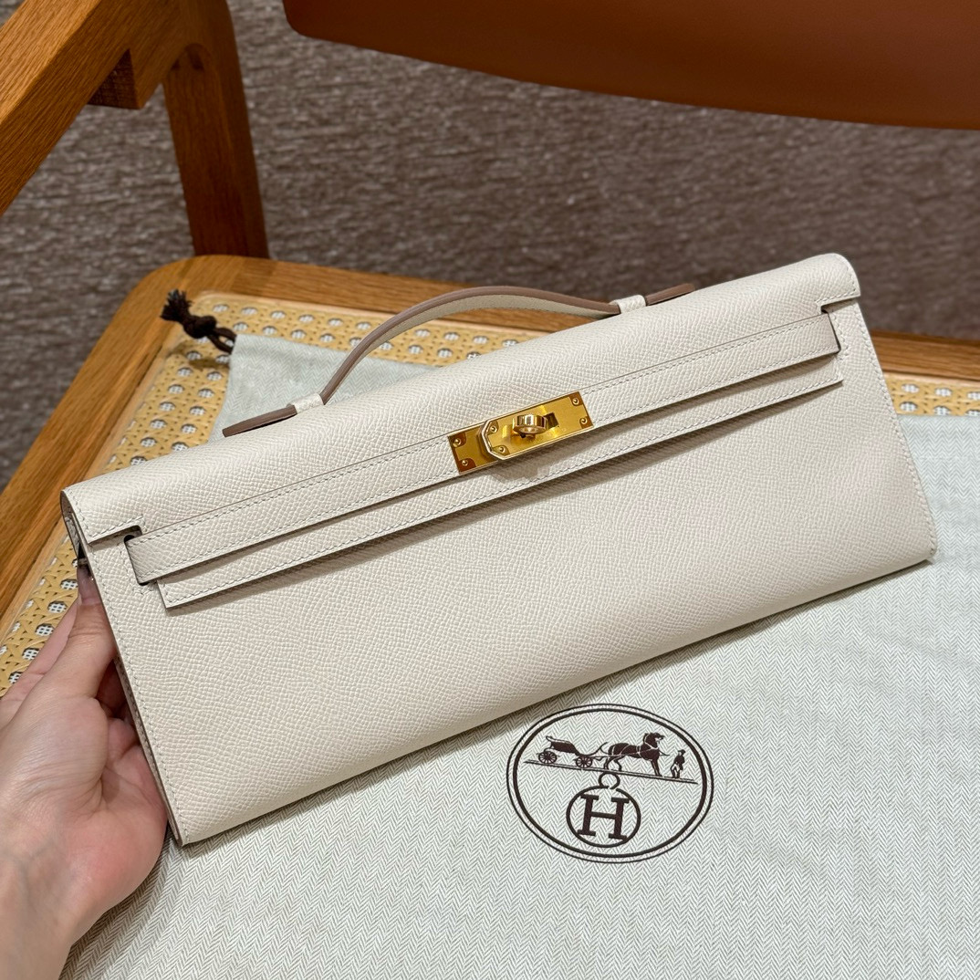 에르메스 Hermes Kelly cut 31cm Epsom 10 Craie/gold