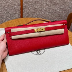 에르메스 Hermes Kelly cut 31cm Epsom Q5 Rouge casaque/gold