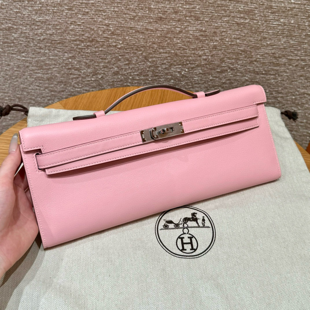 에르메스 Hermes Kelly cut 31cm Swift 3Q Rose Sakura/silver