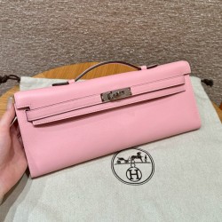 에르메스 Hermes Kelly cut 31cm Swift 3Q Rose Sakura/silver