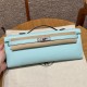 에르메스 Hermes Kelly cut 31cm Swift U2 Blue zephyz/silver
