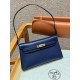 에르메스 Hermes Kelly elan 27cm Chèvre 73 Blue saphir/silver