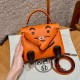 에르메스 Hermes Kelly Doll 16cm Swift 93 Orange/silver
