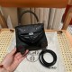 에르메스 Hermes Kelly Doll 19cm Swift 89 Noir/silver