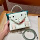 에르메스 Hermes Kelly Doll picto 16.5cm Epsom OZ Vert Fizz and Z6 Malachite/sliver