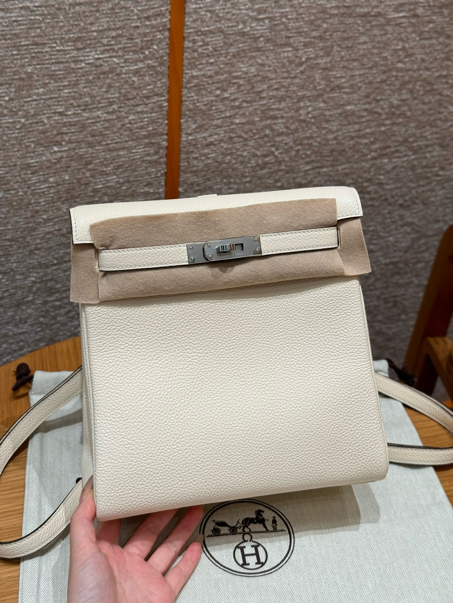 에르메스 Hermes Kelly Ado 21cm Togo i2 Nata/silver