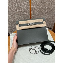 에르메스 Hermes Kelly danse 22cm evercolor 0L Girs Meyer/silver