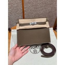 에르메스 Hermes Kelly danse 22cm evercolor 18 Etoupe/silver