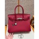 에르메스 Hermes Birkin 30cm Togo K1 Rouge grenat/silver