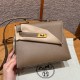 에르메스 Hermes Kelly II Sellier 20cm Epsom 18 Etoupe/gold