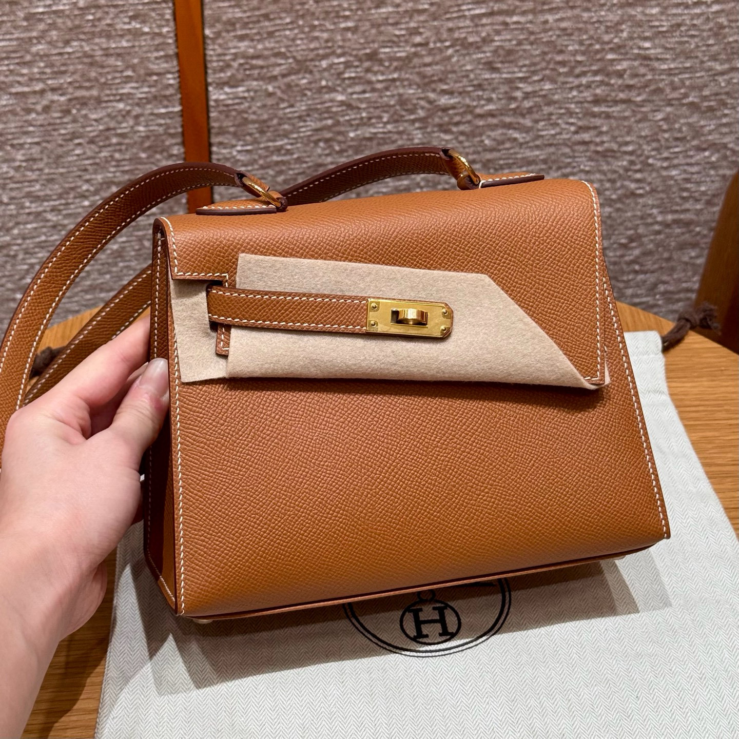 에르메스 Hermes Kelly II Sellier 20cm Epsom 37 Gold/gold