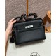 에르메스 Hermes Kelly Messenger 24cm Evercolor 89 Noir/silver