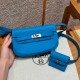 에르메스 Hermes Kelly moove17cm Swift 0F Blue Frida/silver