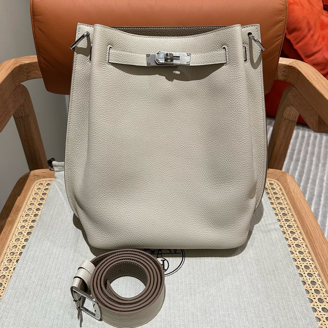 에르메스 Hermes So Kelly 26cm Togo 10 Craie/silver