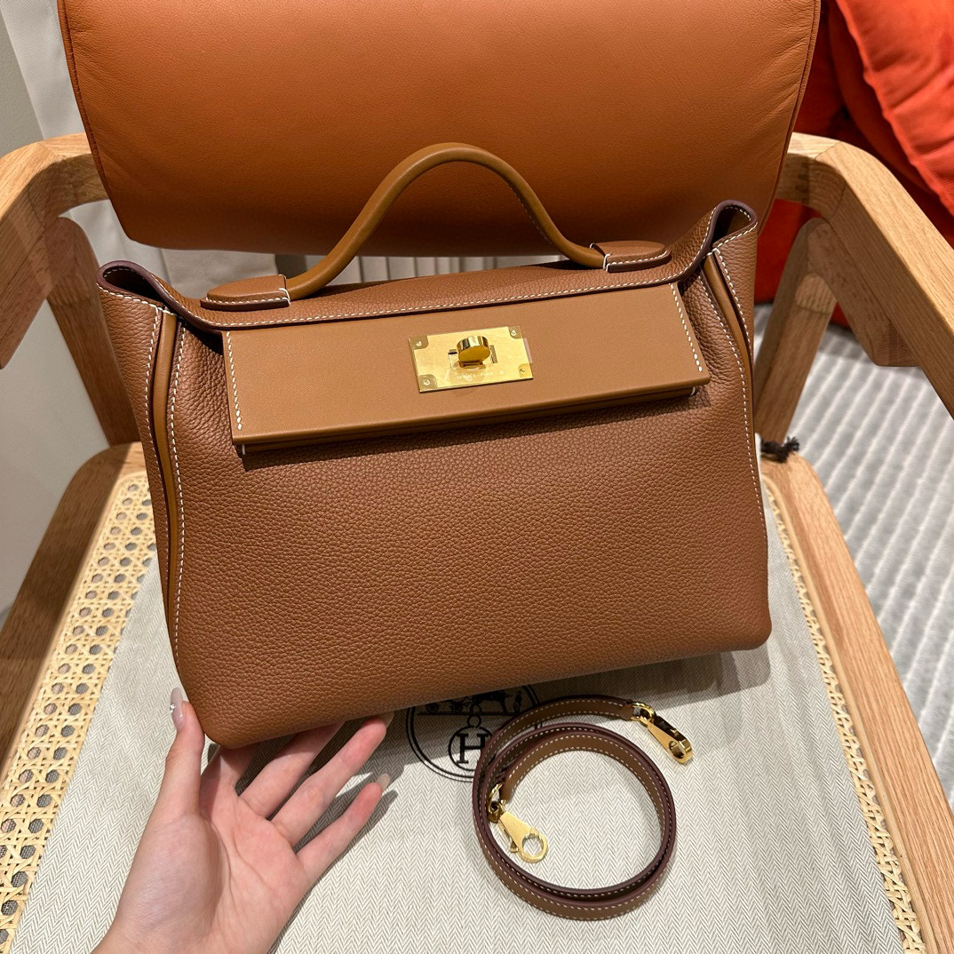 에르메스 Hermes Kelly 2424 29cm evercolor 37 Gold/gold