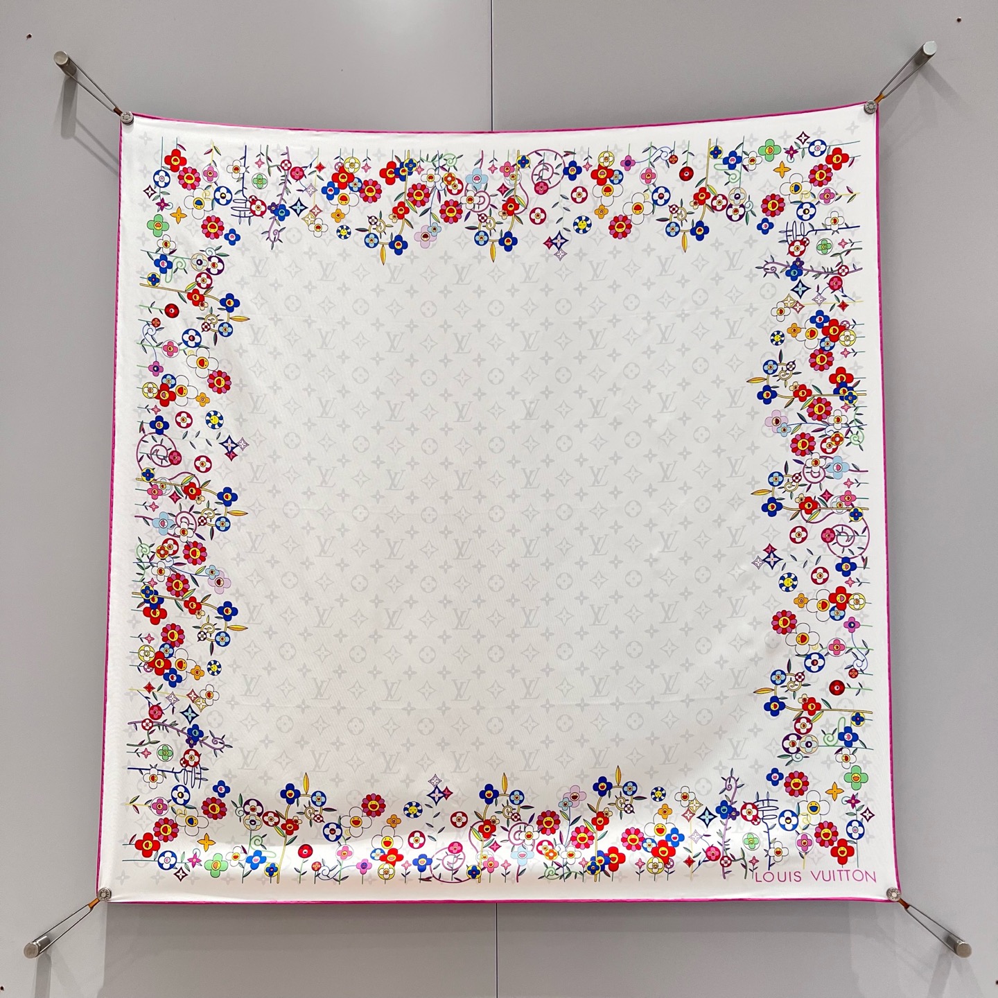 루이비통 Louis Vuitton LV x TM Monogram Superflat Flowers 스커프 90×90cm