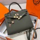 에르메스 Hermes Kelly 25cm Epsom 61 Olive Green/Rose gold