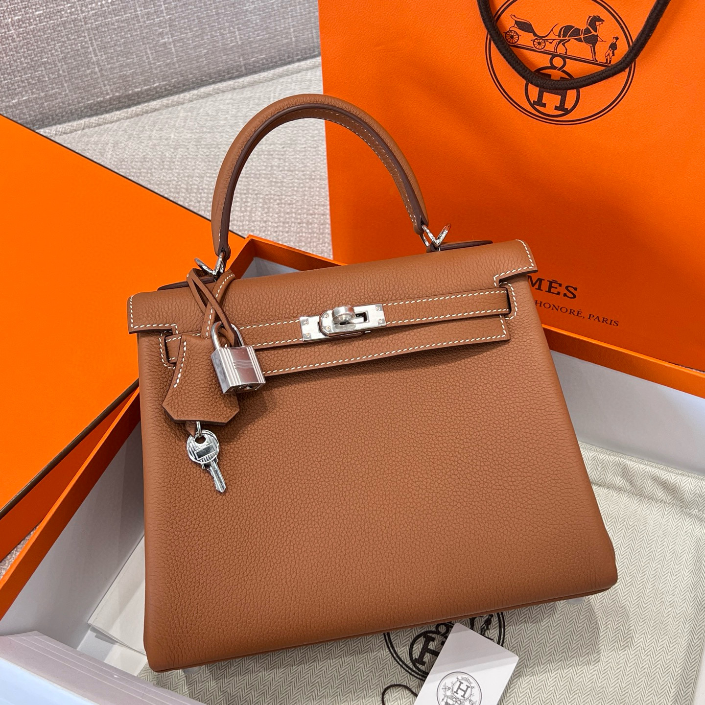 에르메스 Hermes Kelly 25cm Germany Leather 37 Gold/silver