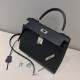 에르메스 Hermes Kelly 28cm Epsom 89 Noir/silver
