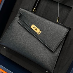 에르메스 Hermes Kelly II Sellier 20cm Epsom 89 Noir/gold