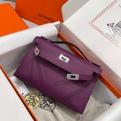 에르메스 Hermes Kelly Pochette Epsom P9 Anemone/silver