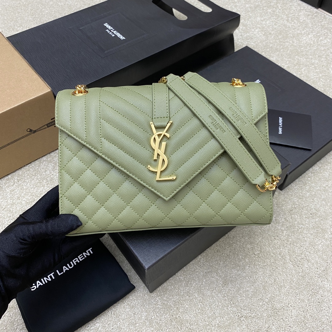 생로랑 Saint laurent/YSL 392739 Monogram Chain Wallet in Mix Matelasse Grain De Poudre Embossed Leather