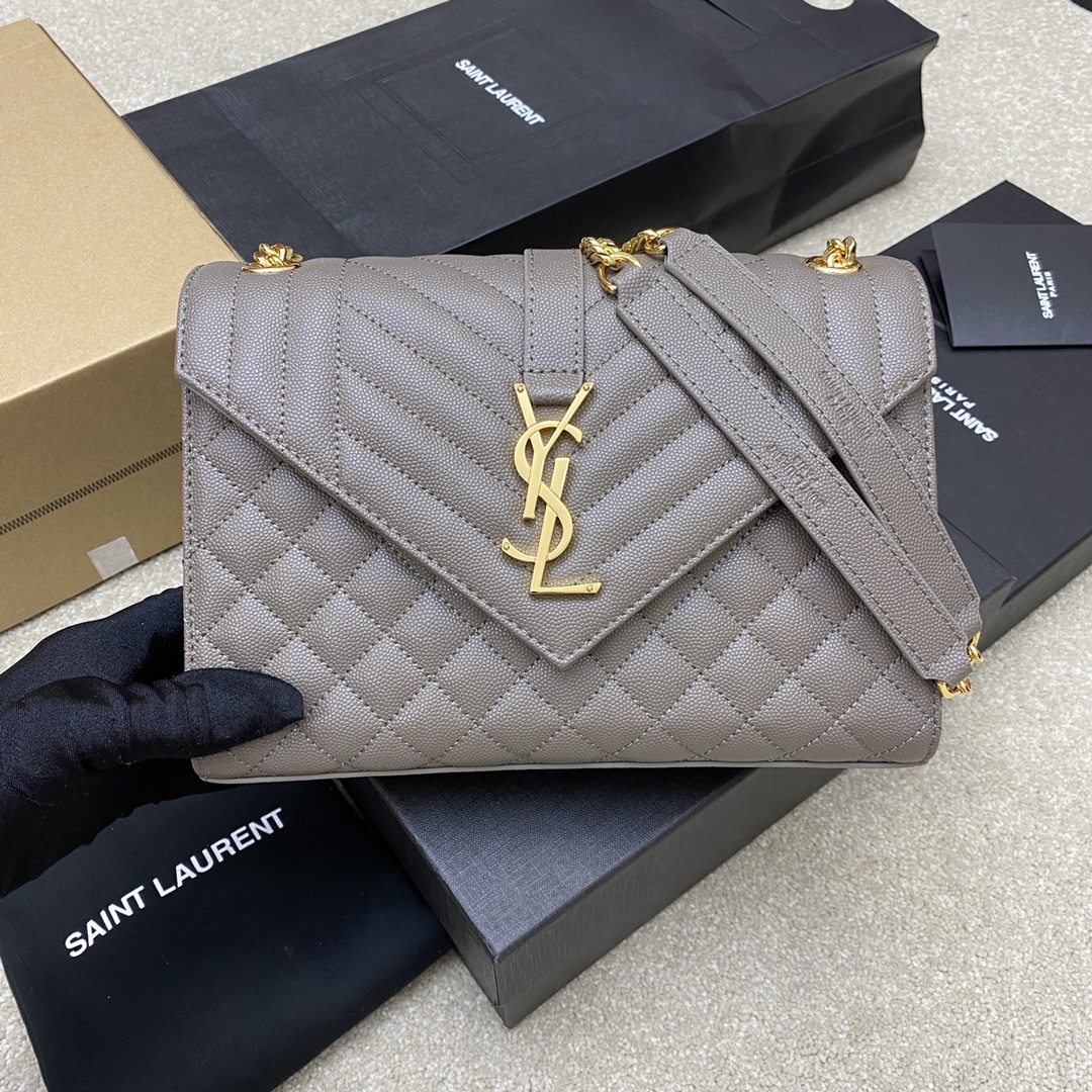 생로랑 Saint laurent/YSL 392739 Monogram Chain Wallet in Mix Matelasse Grain De Poudre Embossed Leather