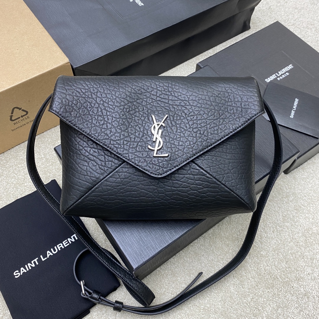생로랑 Saint laurent/YSL 801490 Envelope Strap Pouch Black 23cm