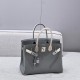 에르메스 Hermes Brikin 30cm Germany Leather 4Z Girs Mouette and 10 Craie/silver