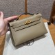 에르메스 Hermes Kelly Pochette 22cm Swift 8Q Beige Marfa/gold