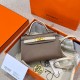 에르메스 Hermes Mini Kelly chèvre 18 Etoupe and 10 Craie/gold