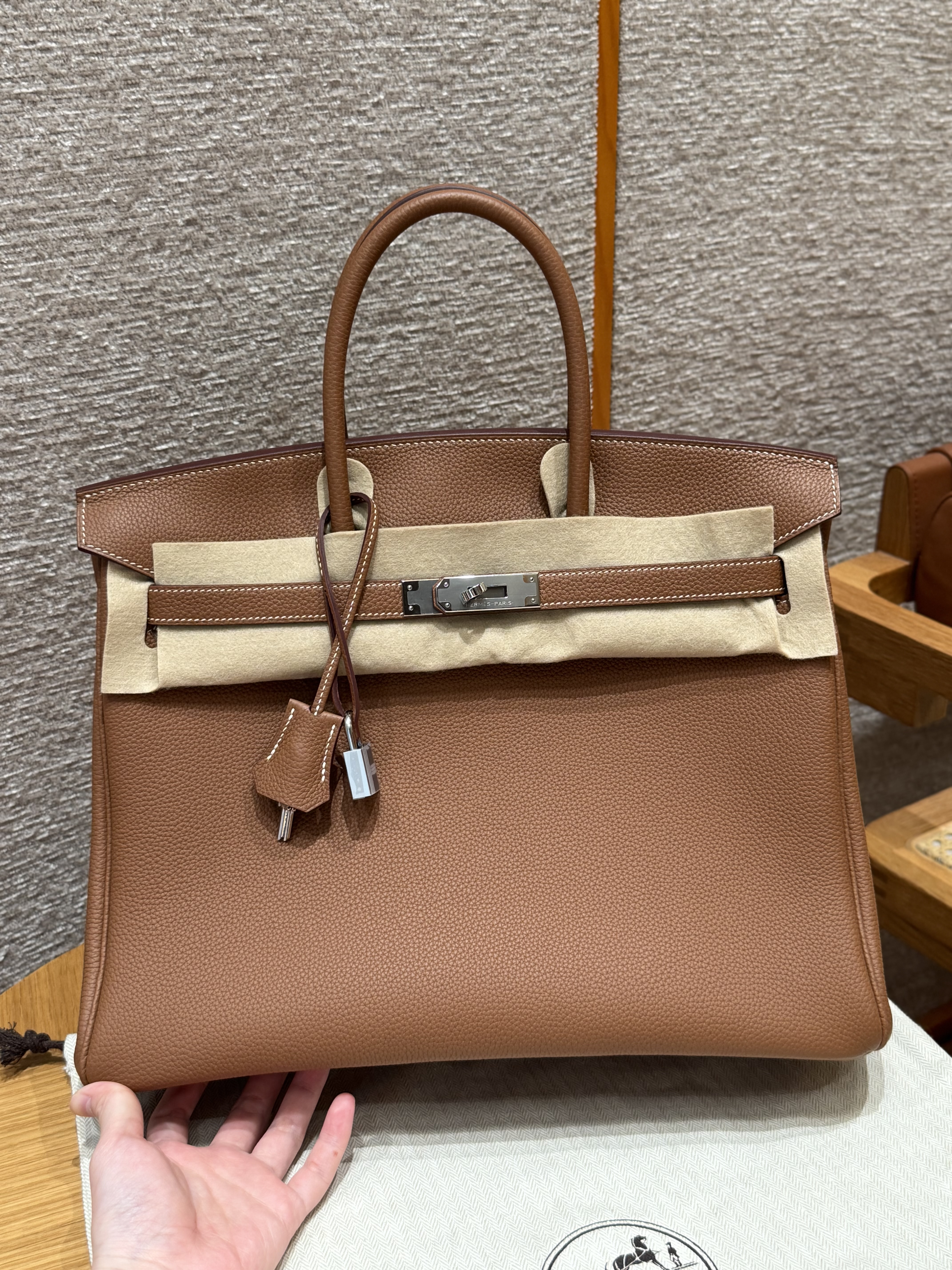 에르메스 Hermes Birkin 35cm Togo 37 Gold/silver