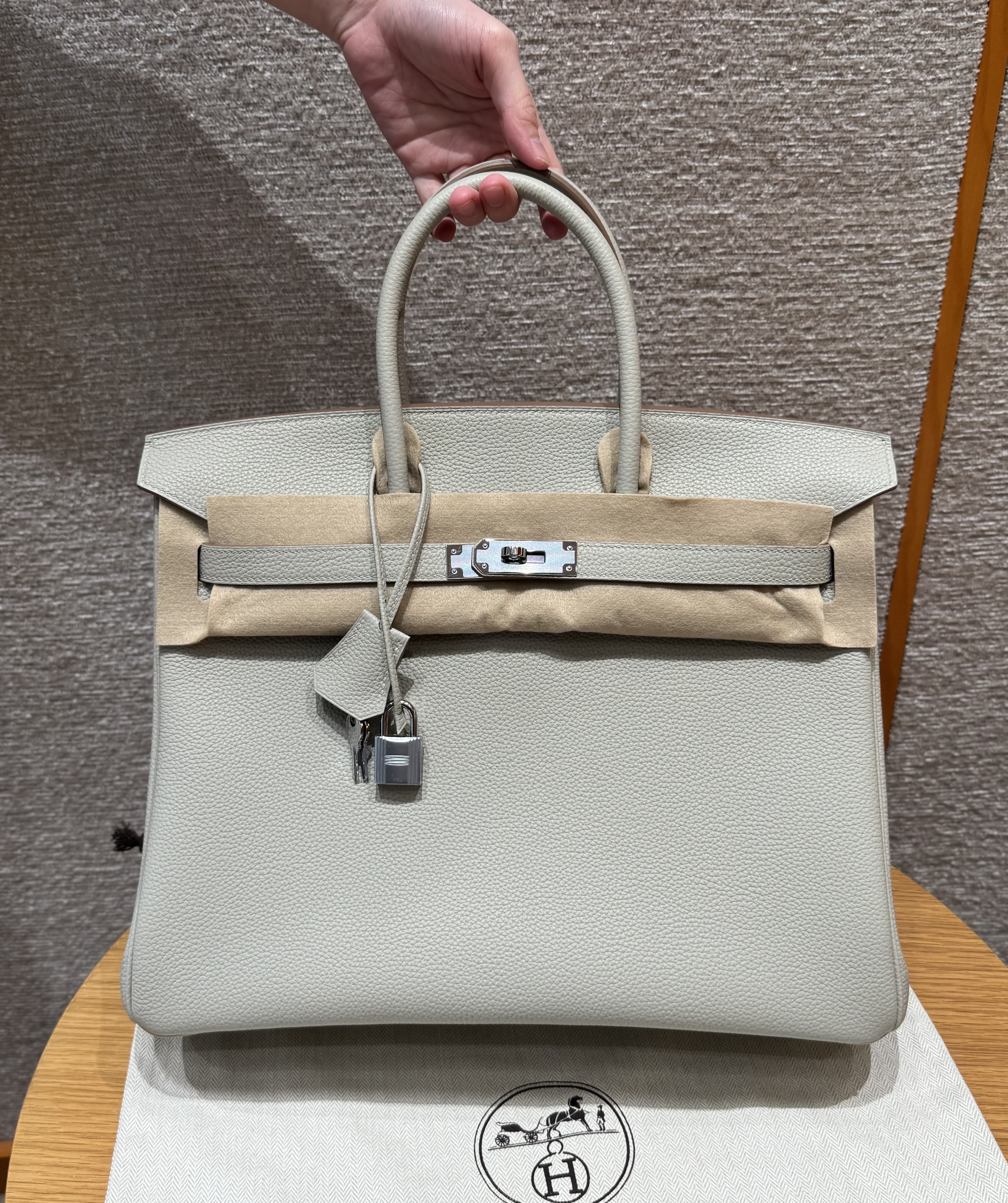 에르메스 Hermes Birkin 35cm Togo 80 Gris Perle/silver