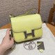 에르메스 Hermes Constance with mirror 19cm chèvre R9 Jaune Bourgeon/silver
