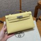 에르메스 Hermes Kelly Pochette 22cm Epsom 1Z Jaune Poussin/silver