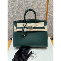 에르메스 Hermes Birkin 25cm Box 67 Vert fonce/silver