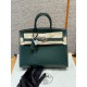 에르메스 Hermes Birkin 25cm Box 67 Vert fonce/silver