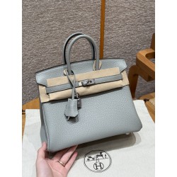 에르메스 Hermes Birkin 25cm Clemence 4Z Gris Mouette/silver