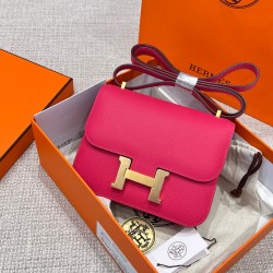 에르메스 Hermes Constance 19cm Epsom i6 Rose extreme/gold
