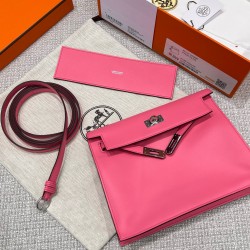 에르메스 Hermes Kelly danse Germany Leather U5 Rose lipstick/silver