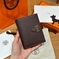 에르메스 Hermes Bearn Compact wallet 12cm Epsom 0G Rouge seller/gold