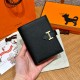 에르메스 Hermes Bearn Compact wallet 12cm Epsom 89 Noir/gold