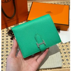 에르메스 Hermes Bearn Compact wallet 12cm Epsom OZ Comics and OS Vert Fizz/silver
