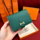 에르메스 Hermes Bearn Compact wallet 12cm Epsom Z6 Malachite/gold